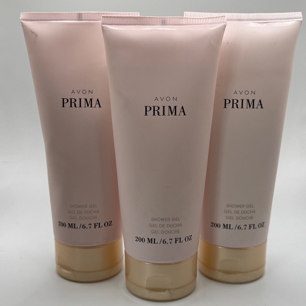 NEW Avon Prima Shower Gel 6.7 fl oz 200 ml Floral Fragrance Body Wash Lot of 3